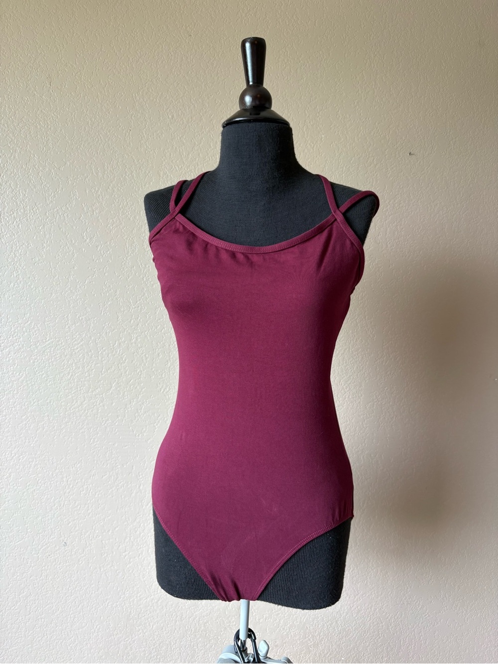 Natalie Dancewear Maroon Leotard XL Strappy Built in Bra Dance